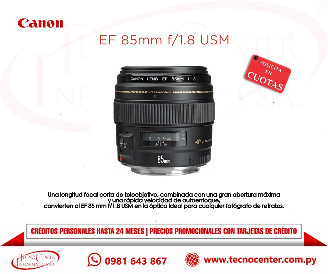 Lente Canon EF 85mm F/1.8 USM